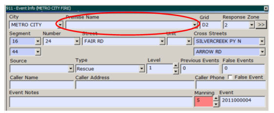 Partially Validated Address with Premise Name Field Blank and Blue Partially Validated Address with Premise Name Field Blank and Blue