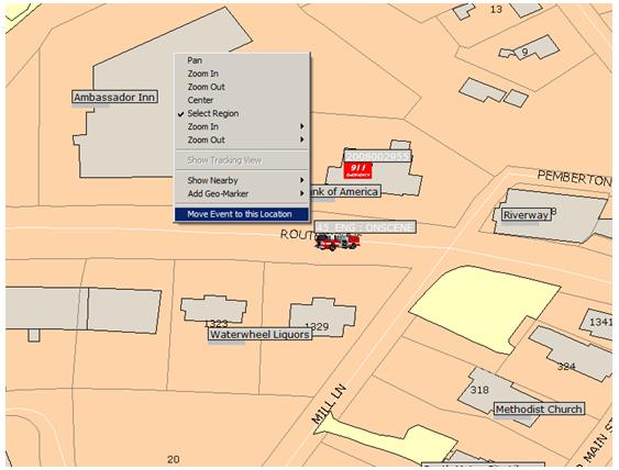 Map View with Move Event Option Highlighted Map View with Move Event Option Highlighted