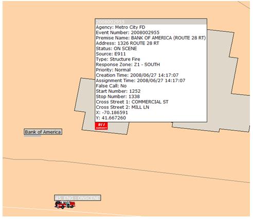 Map View with Event Information Toggled On Map View with Event Information Toggled On