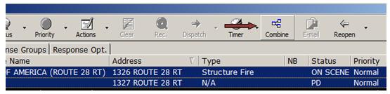 Selecting Events to Combine Using the Combine Button Selecting Events to Combine Using the Combine Button