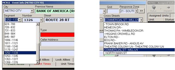  Setting the Location Using Road Address Range/Cross Streets