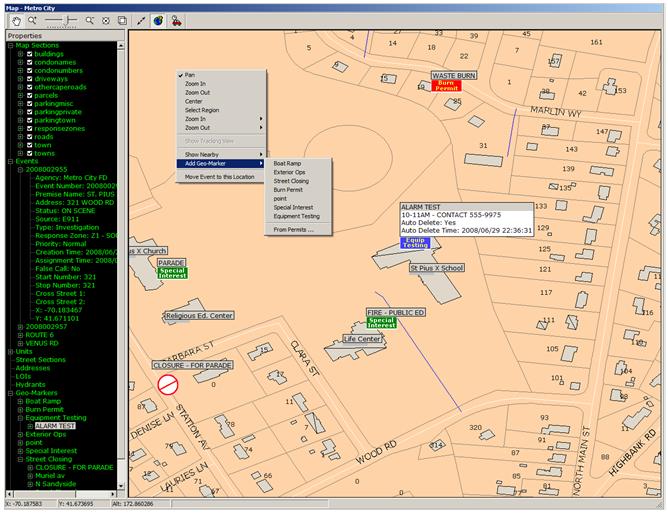  Map View with Add Geo-Markers Option Displayed